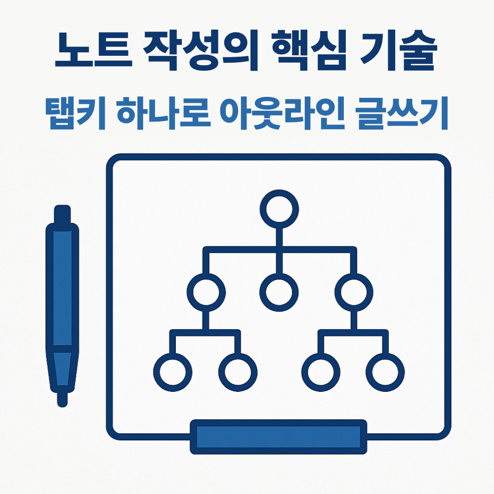 노트작성의 핵심 기술: 탭키 하나로 완성하는 아웃라인 글쓰기